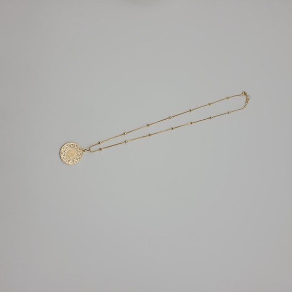 18K Gold Filled Sun Medallion Necklace - Picture 3 of 5